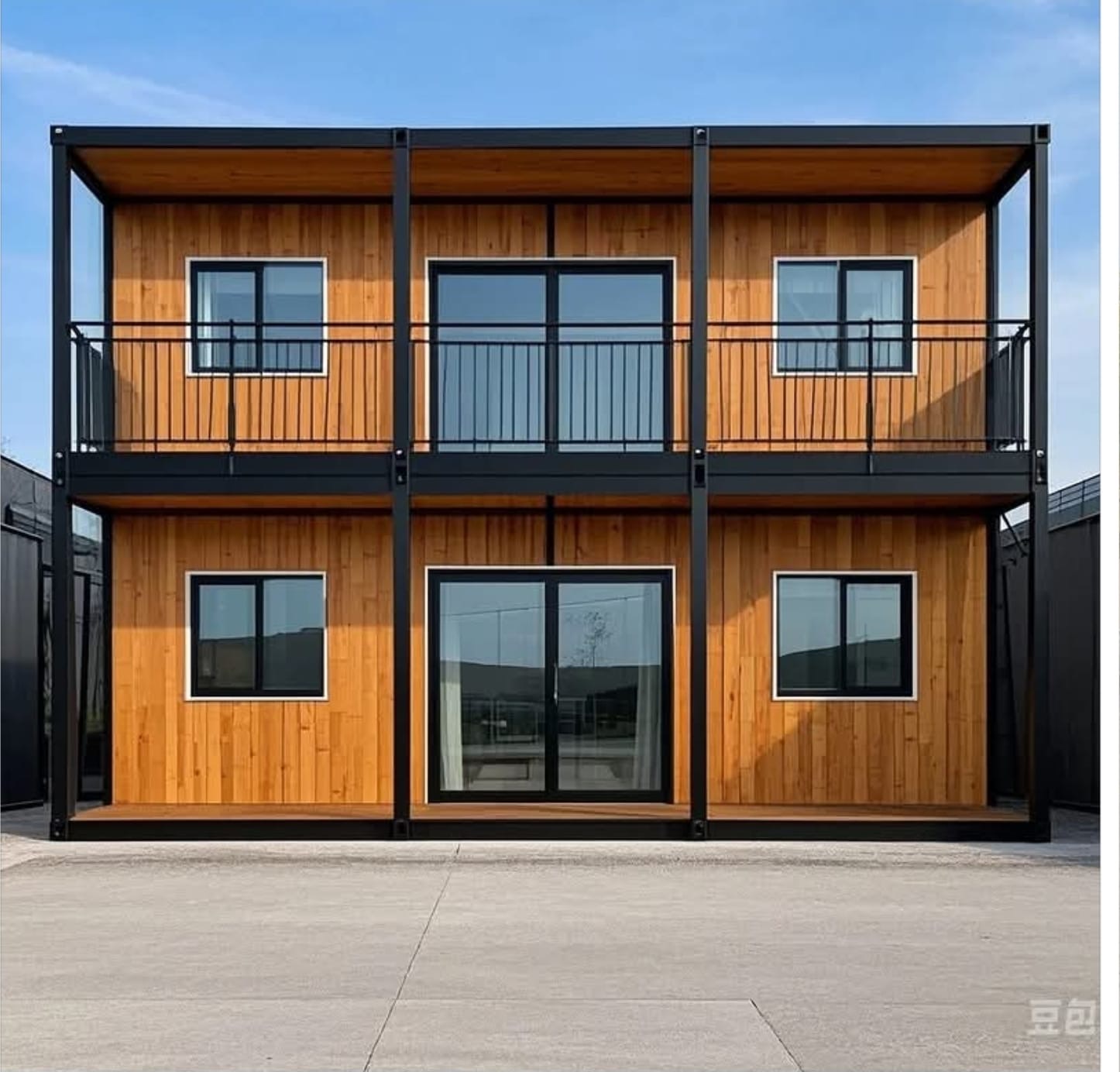 מבנה לבן מודרני בשתי קומות - דגם 7